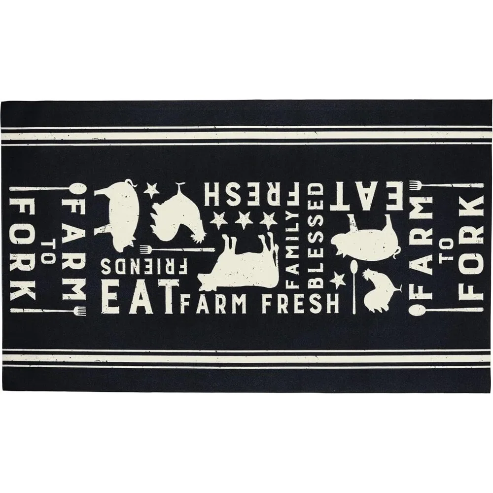 Eat Fresh Farm to Fork Decorative Polyester Rug 34